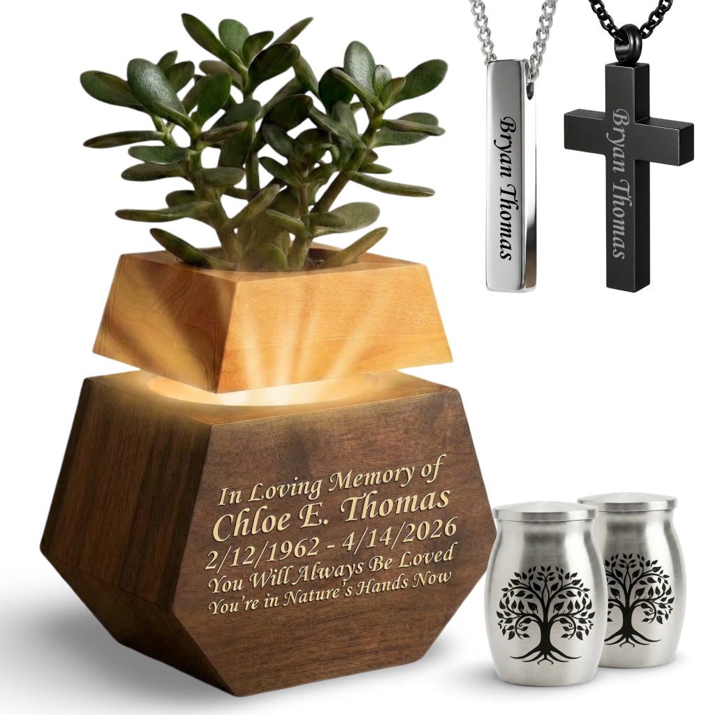 Wooden Plant Cremation Urn