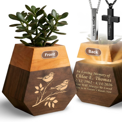 Large Urn & 2 Memorial Necklaces