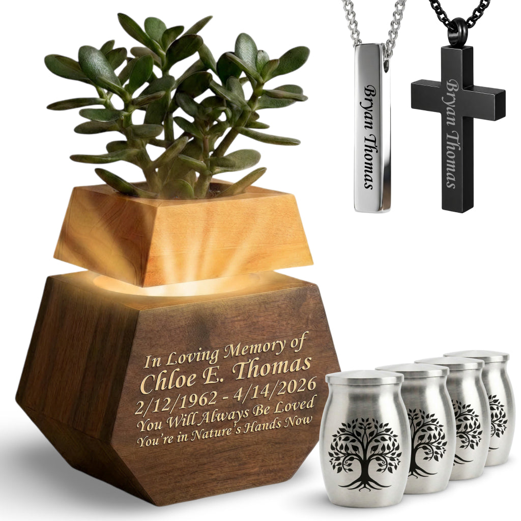 Wooden Plant Cremation Urn