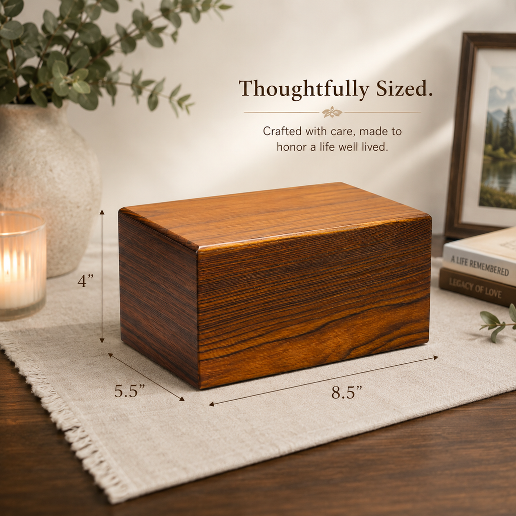Heritage Wooden Plain Cremation Urn