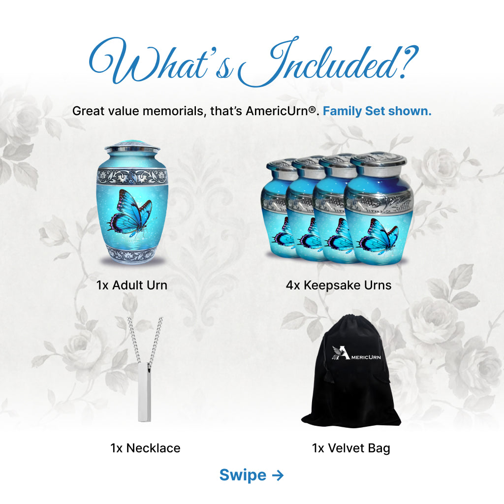 Butterfly Engraved Cremation Urn