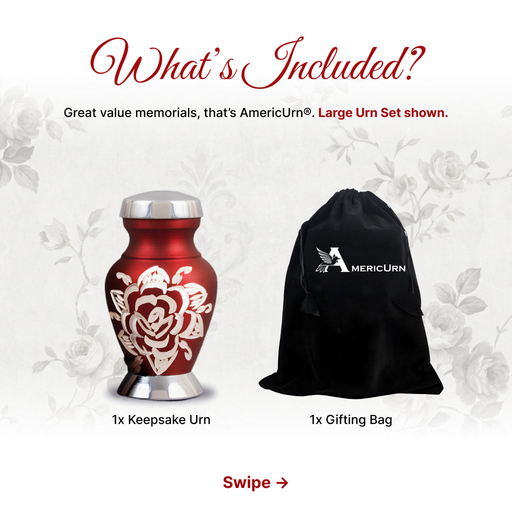 Rose & Silver Image Urn