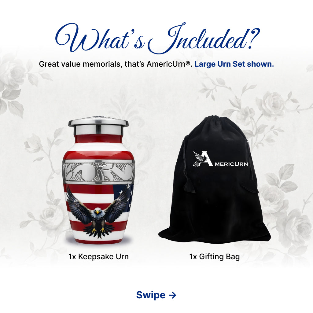 American Flag Eagle Cremation Urn