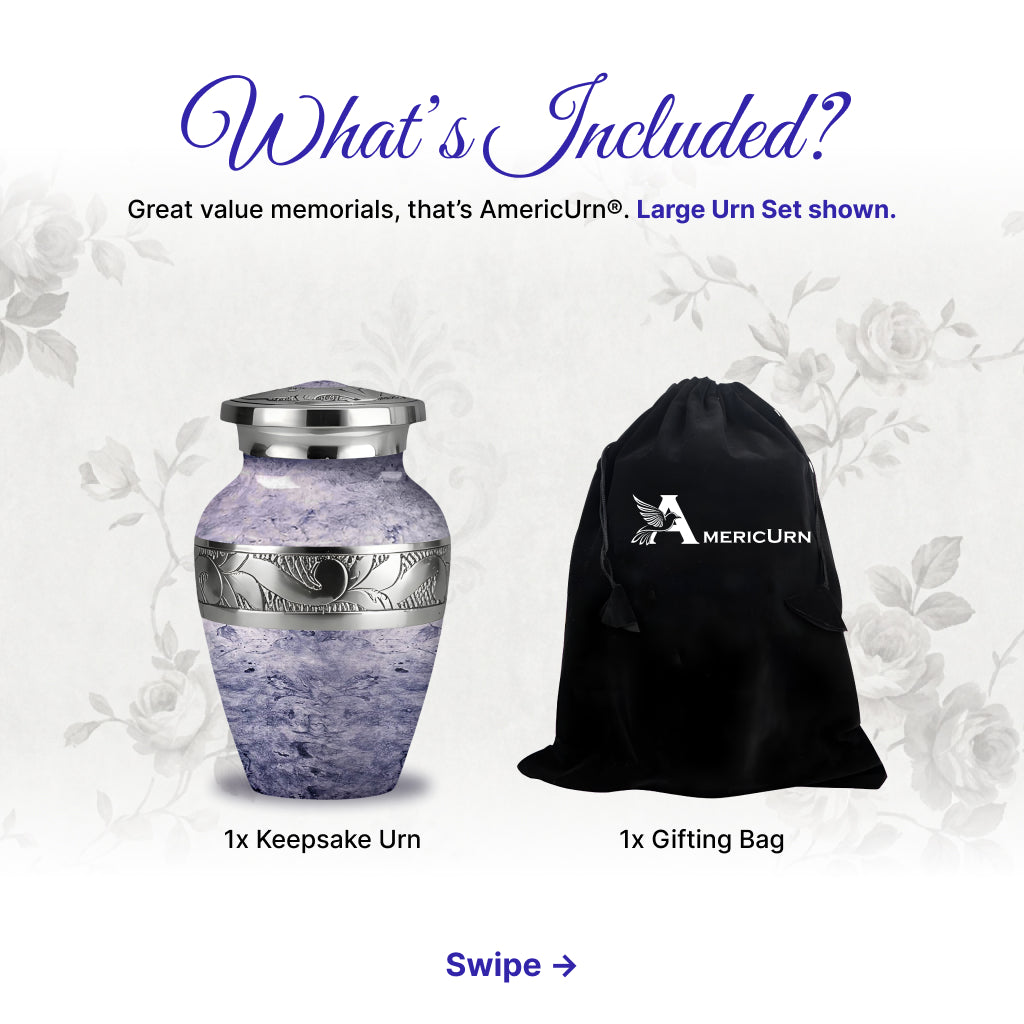 Pearl & Silver Hand-Engraved Urn