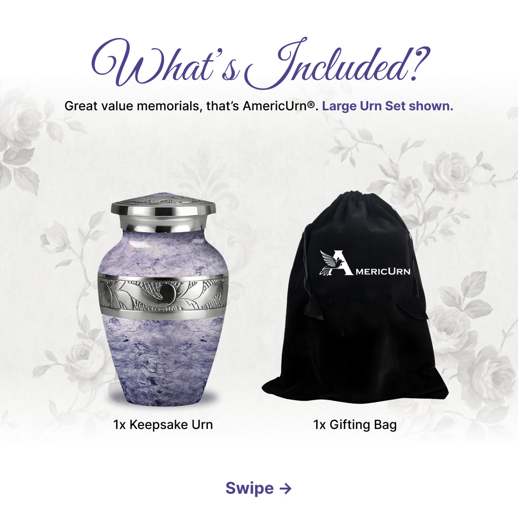 Pearl & Silver Hand-Engraved Urn