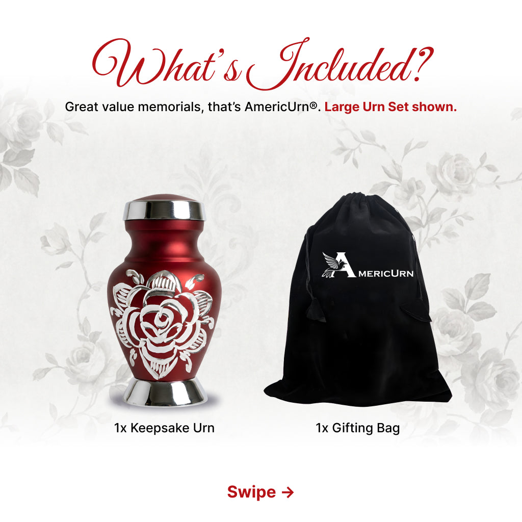 Rose & Silver Image Urn