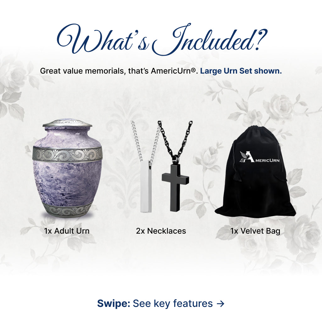 Pearl & Silver Hand-Engraved Urn