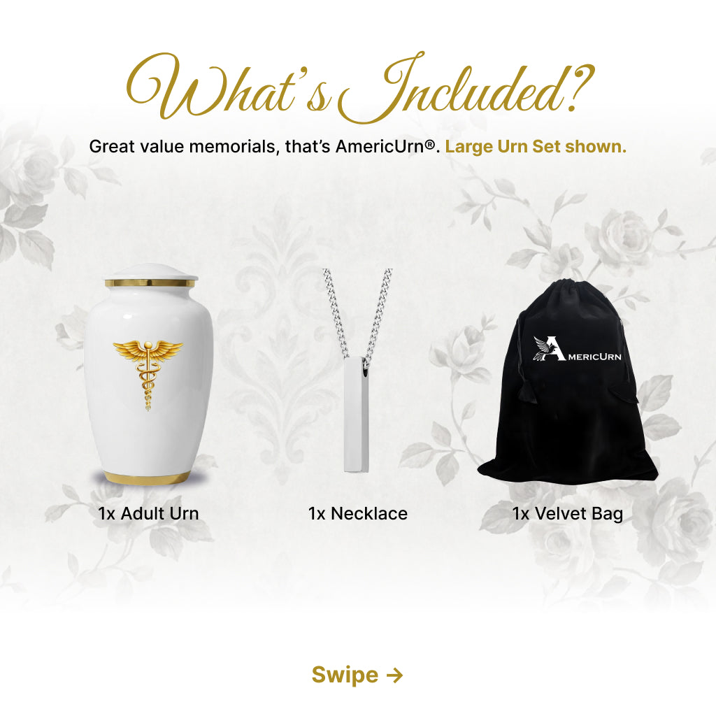 Medical Professional Memorial Urn (Caduceus Design)