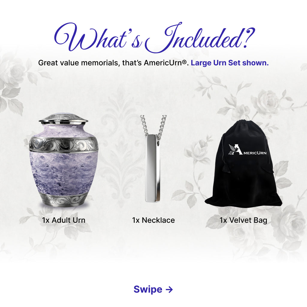 Pearl & Silver Hand-Engraved Urn