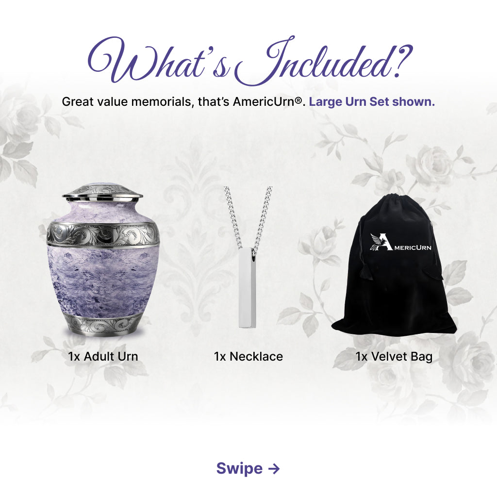 Pearl & Silver Hand-Engraved Urn