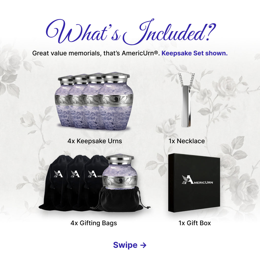 Pearl & Silver Hand-Engraved Urn