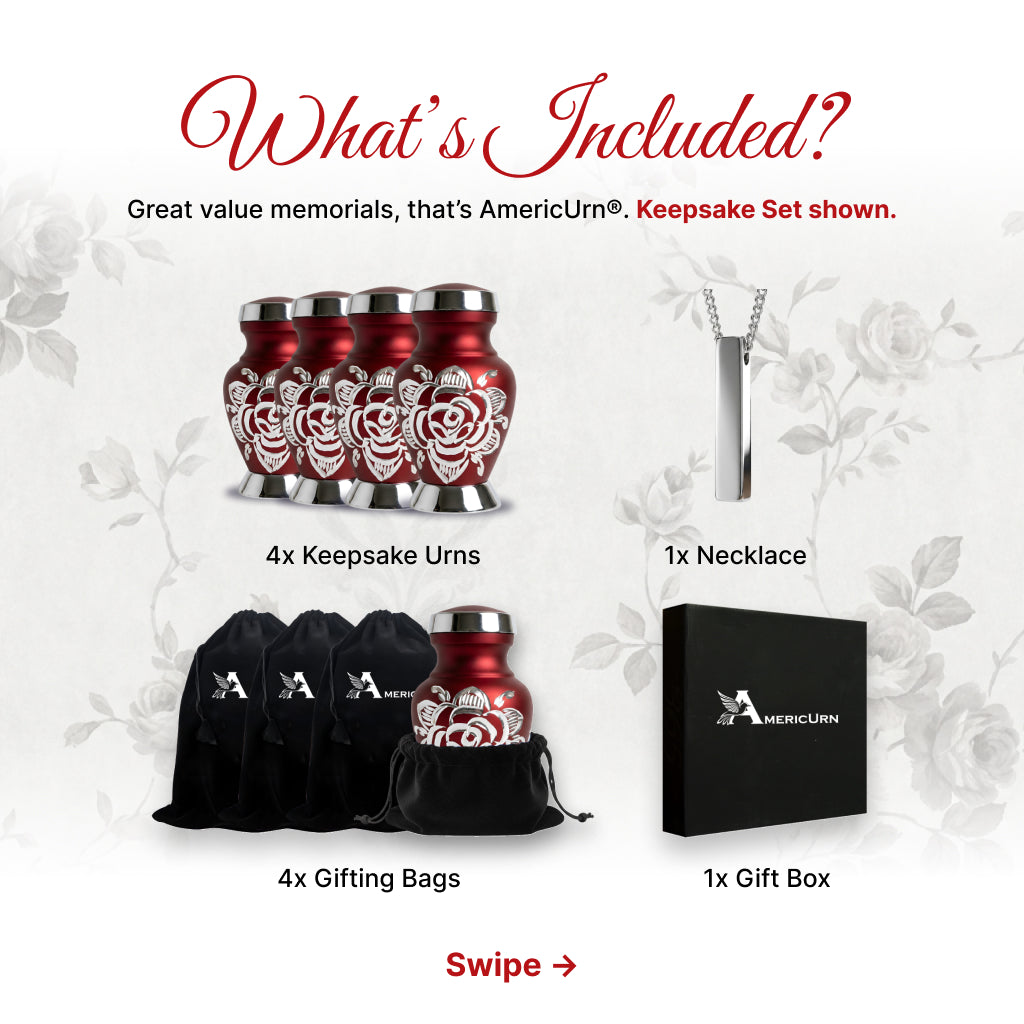 Rose & Silver Image Urn