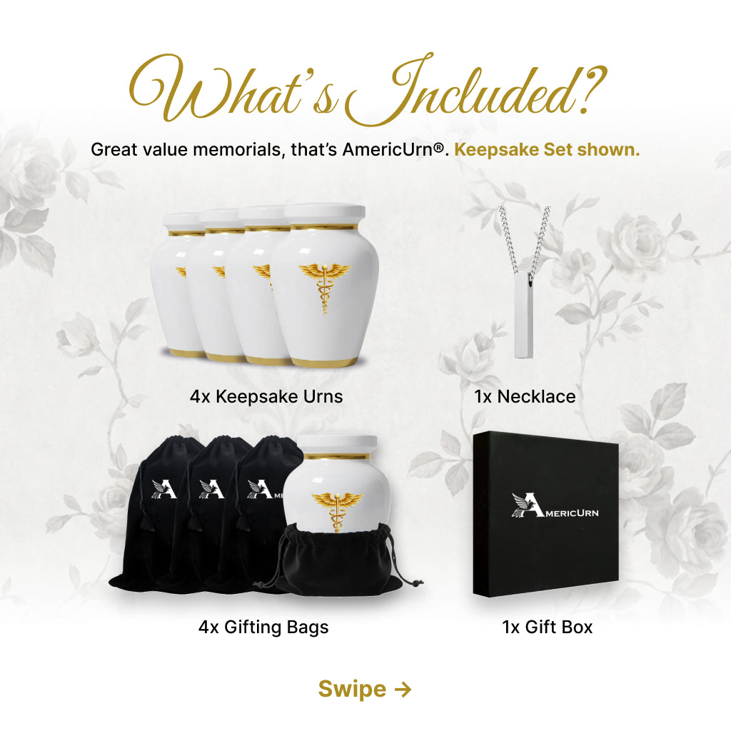 Medical Professional Memorial Urn (Caduceus Design)