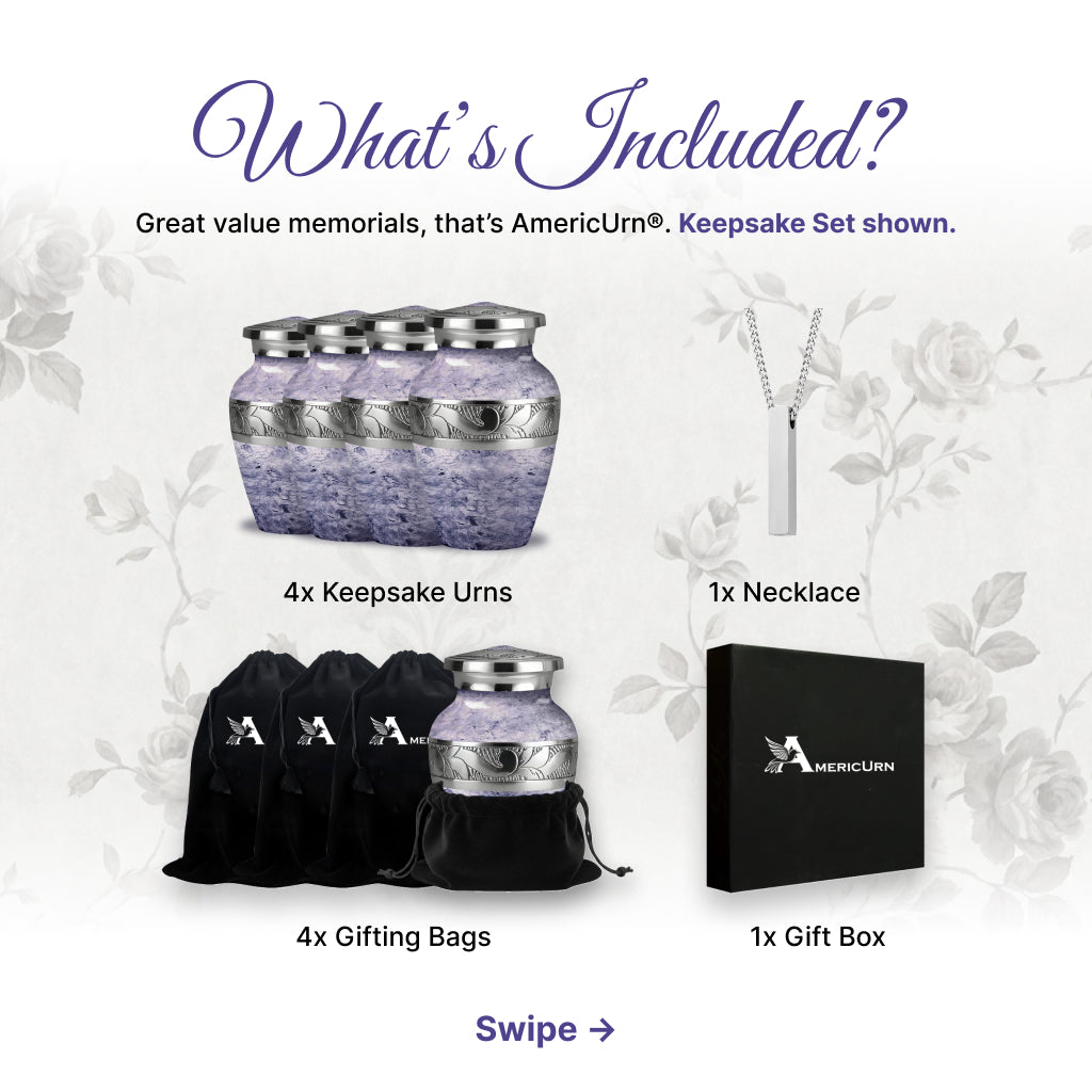 Pearl & Silver Hand-Engraved Urn