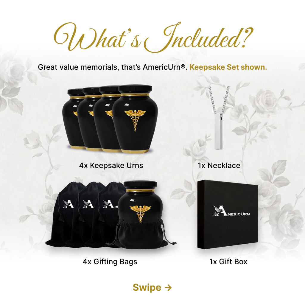 Medical Professional Memorial Urn (Caduceus Design)
