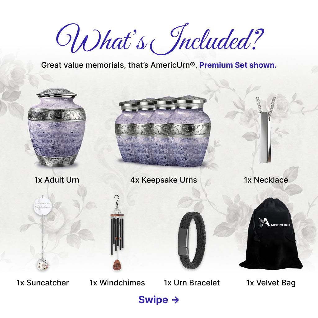 Pearl & Silver Hand-Engraved Urn