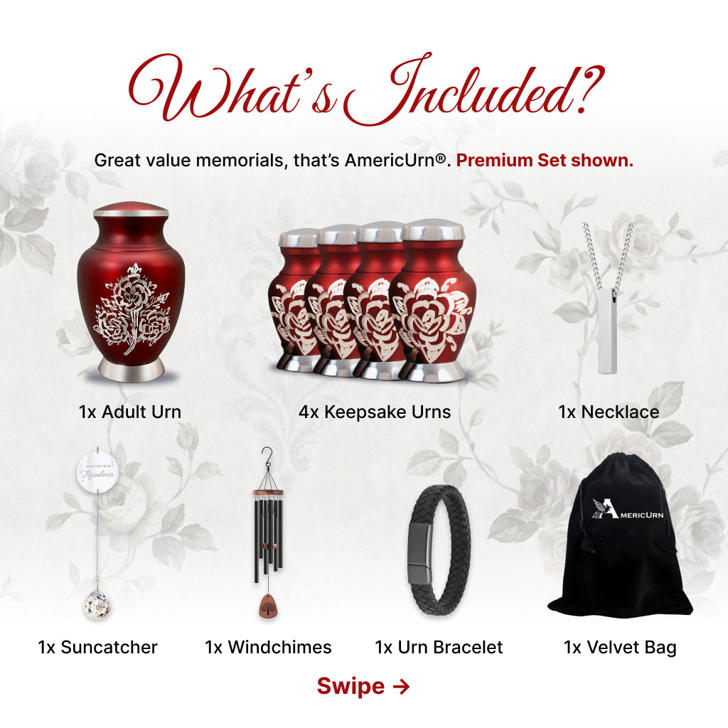 Rose & Silver Image Urn