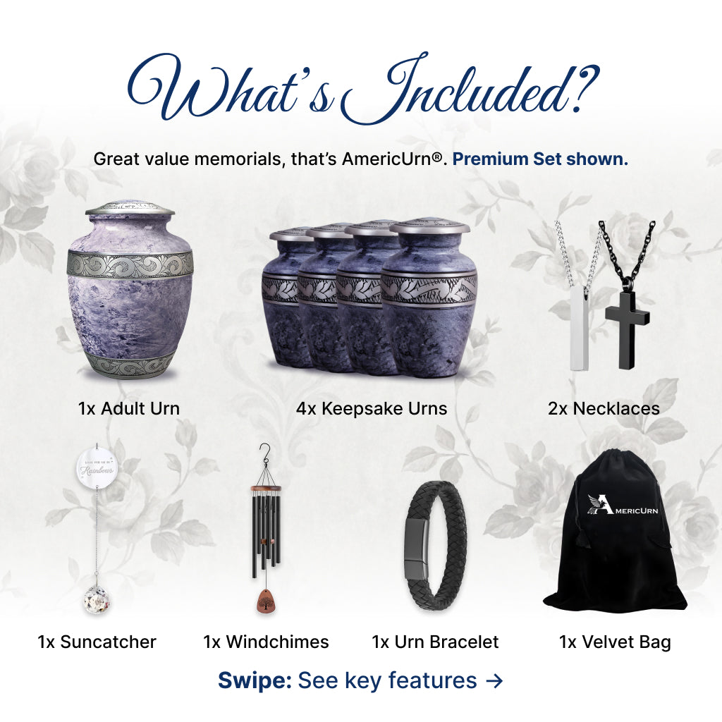 Pearl & Silver Hand-Engraved Urn