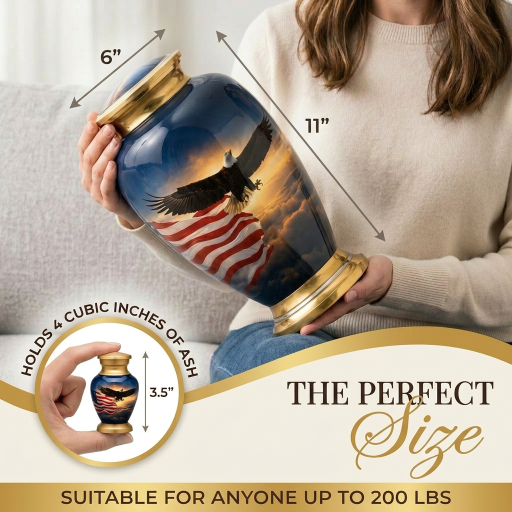 Eagle American Flag Premium Urn