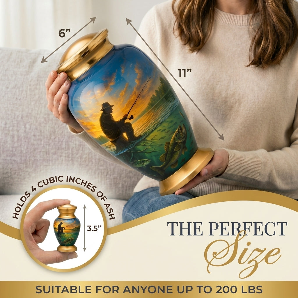 Fishing Image Urn