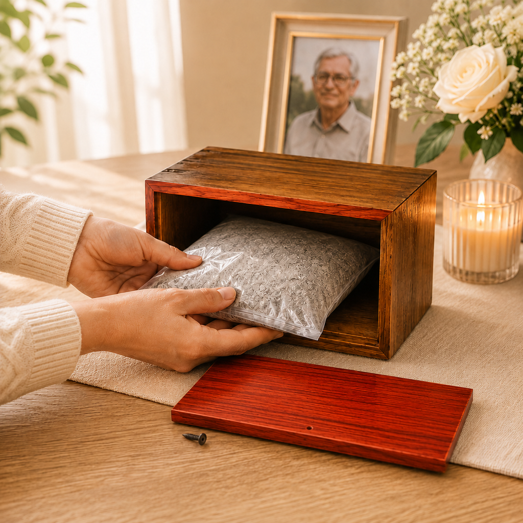 Heritage Wooden Plain Cremation Urn