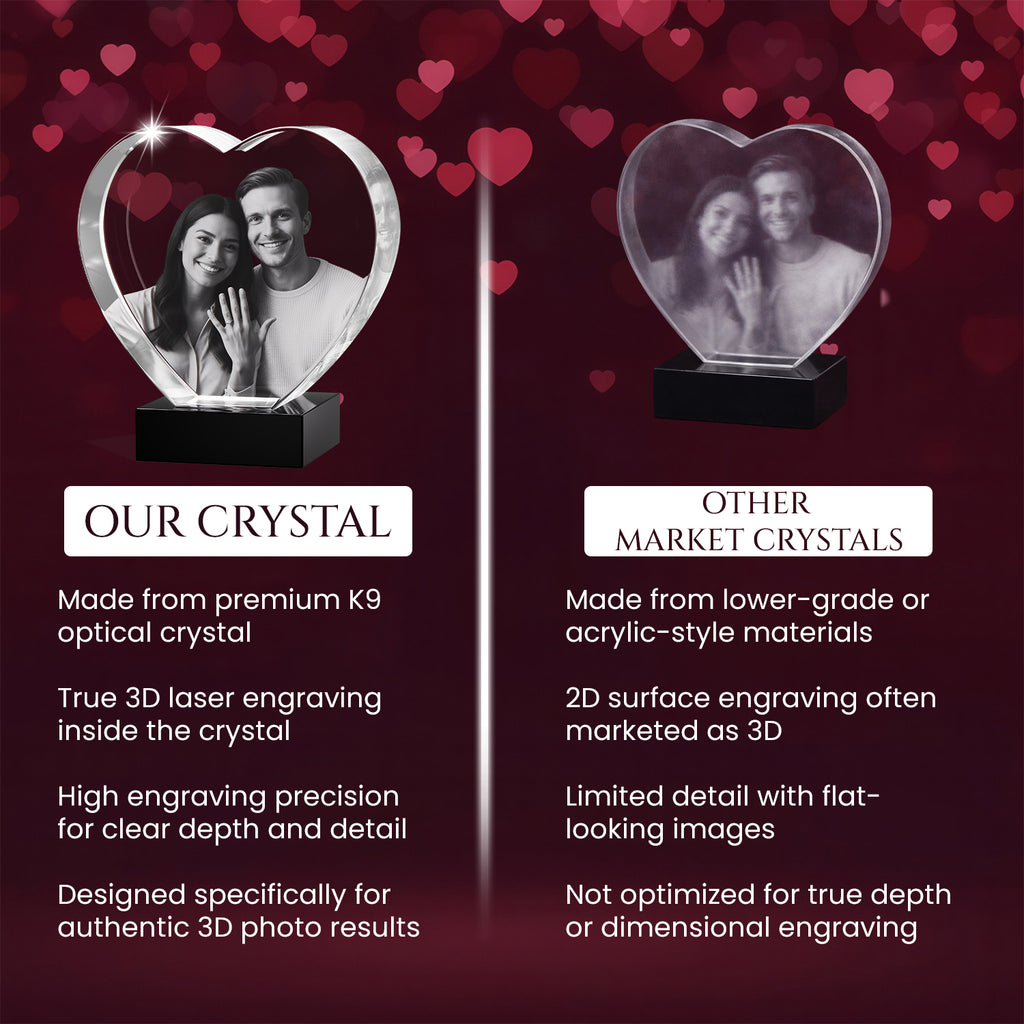 3D Heart Crystal Photo
