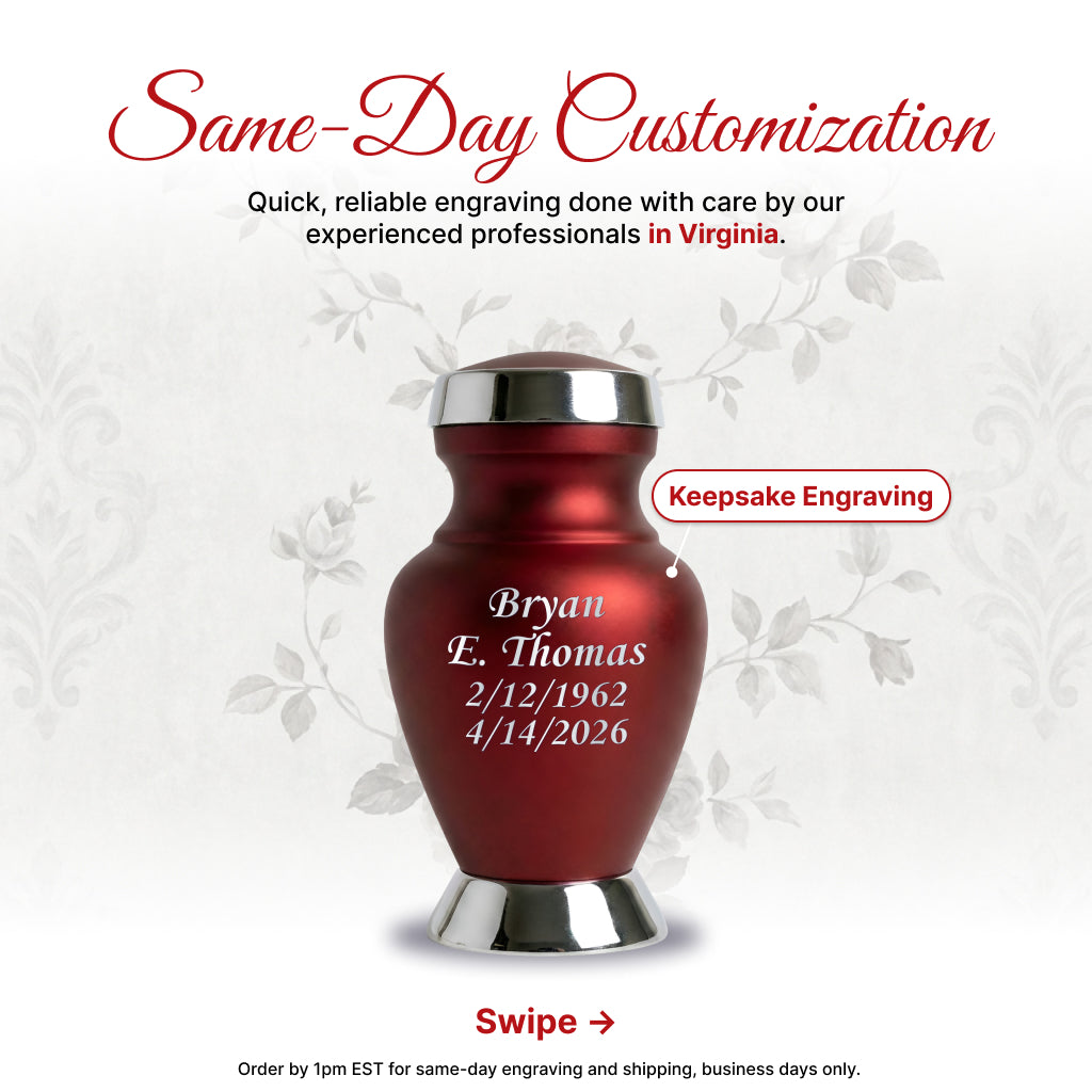 Rose & Silver Image Urn