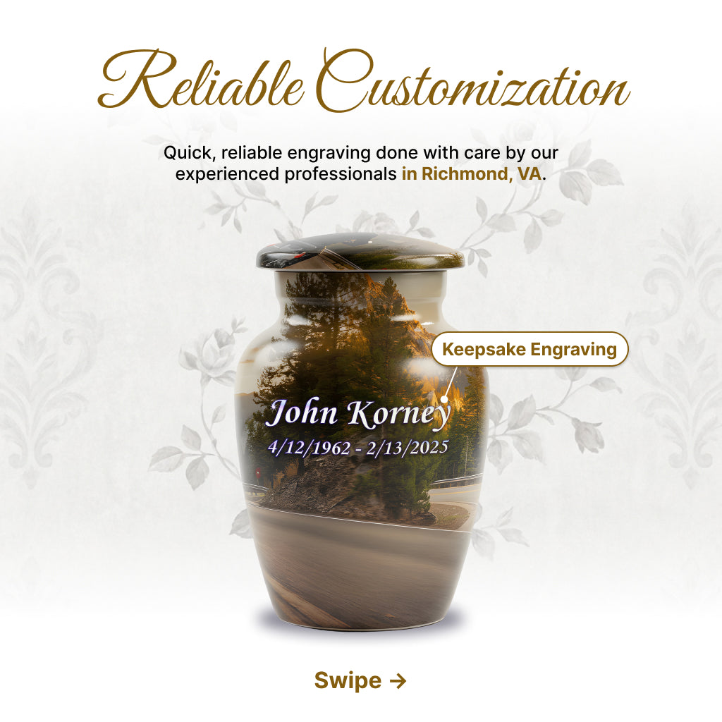 Motorcycle Image Urn