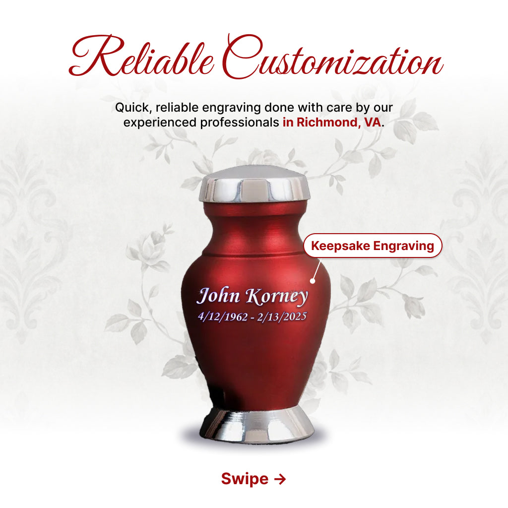 Rose & Silver Image Urn