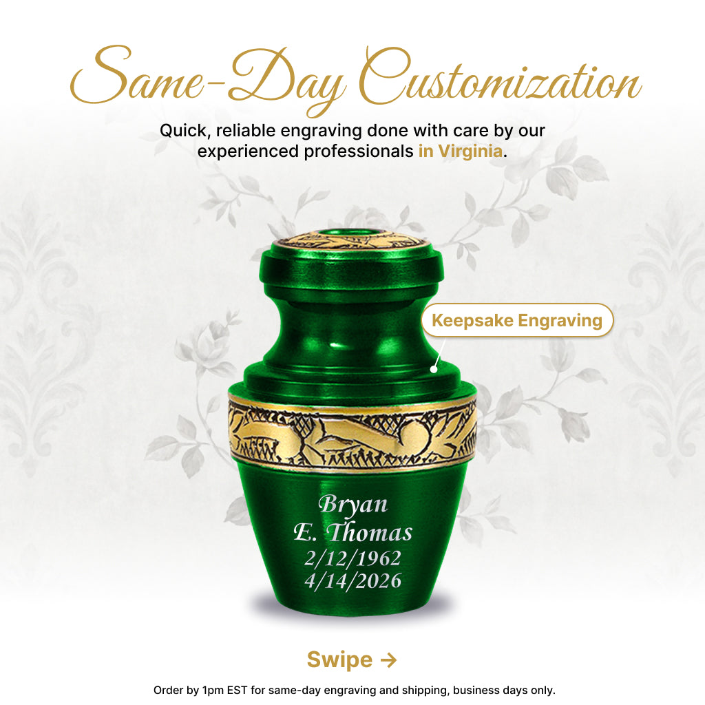 Engraved Grecian Cremation Urn