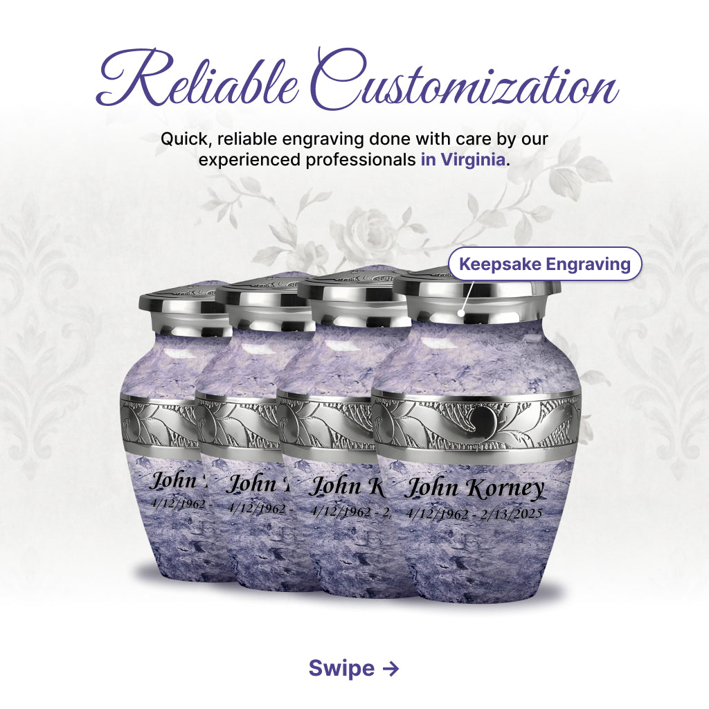 Pearl & Silver Hand-Engraved Urn