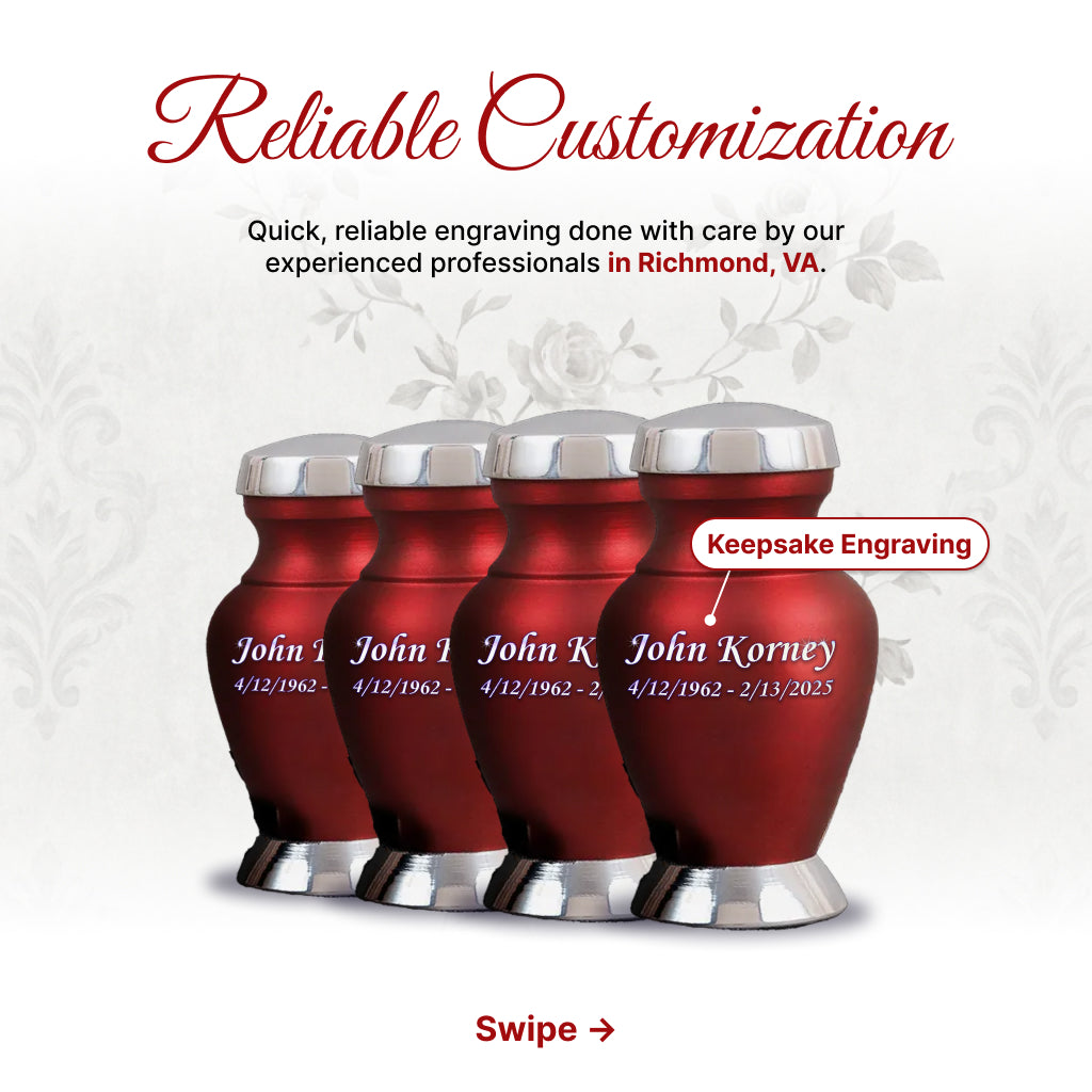 Rose & Silver Image Urn