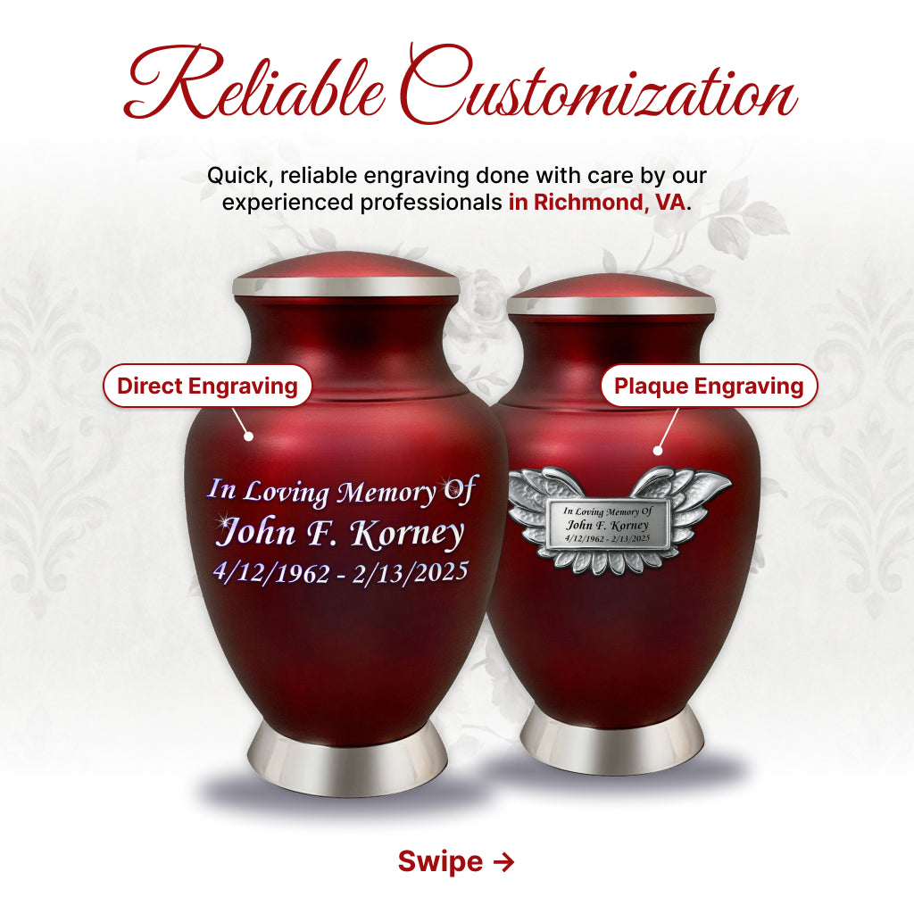 Rose & Silver Image Urn