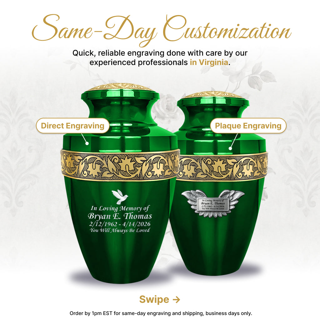 Engraved Grecian Cremation Urn