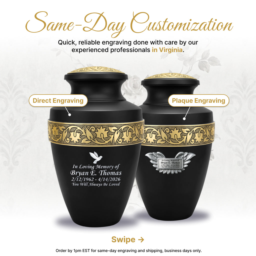 Engraved Grecian Cremation Urn