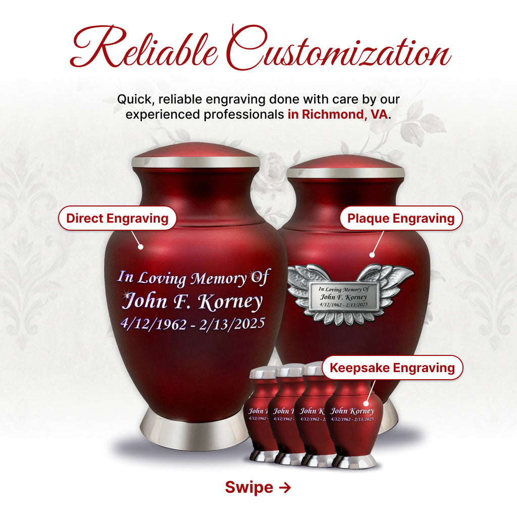 Rose & Silver Image Urn