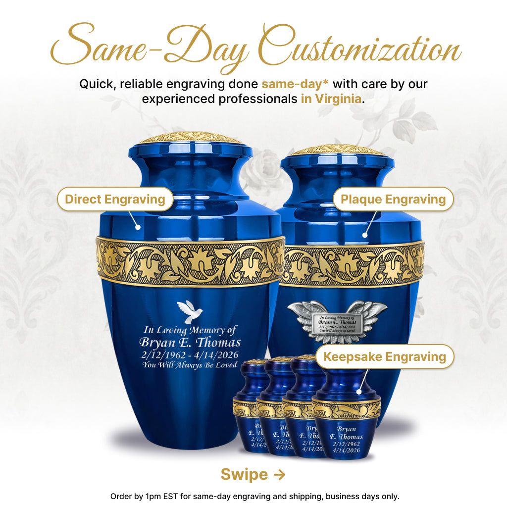 Engraved Grecian Cremation Urn