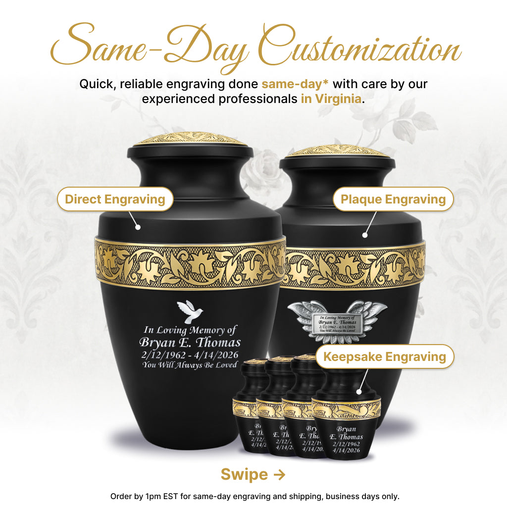 Engraved Grecian Cremation Urn