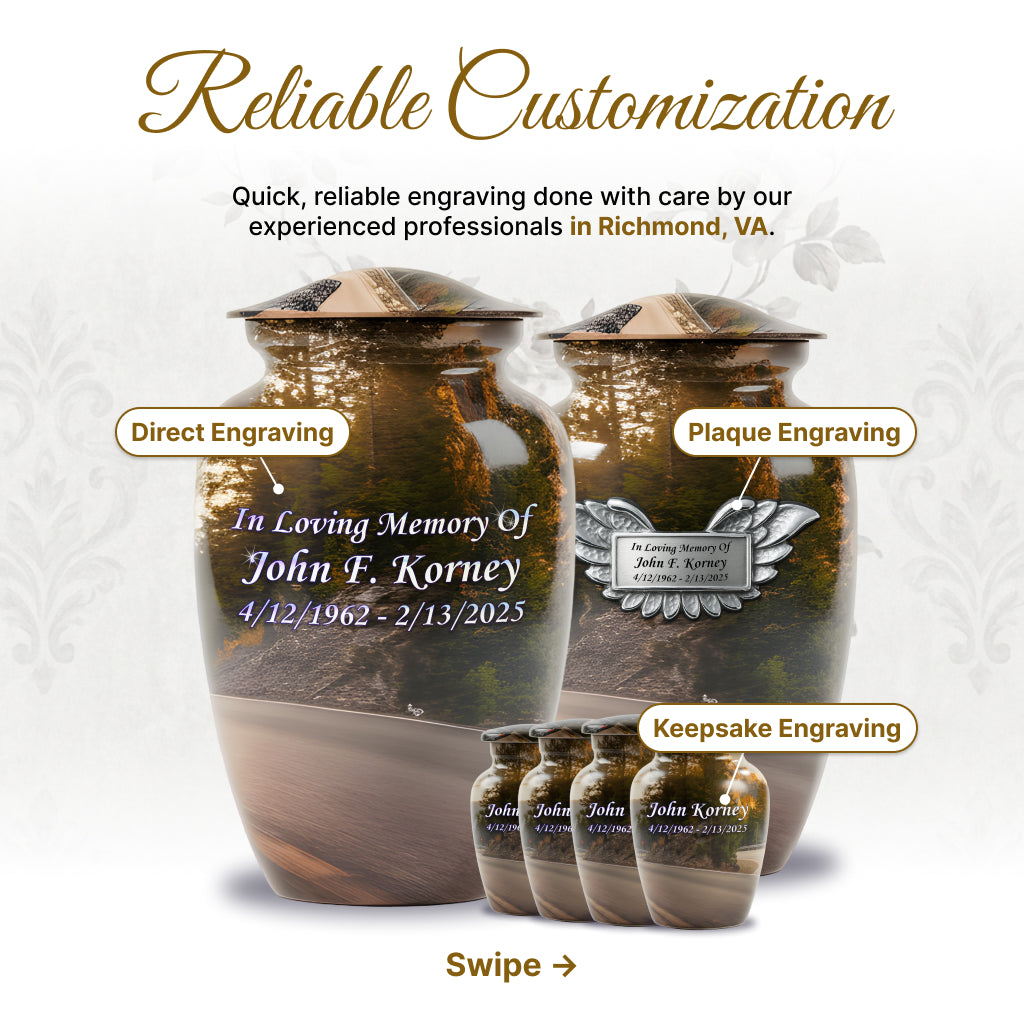 Motorcycle Image Urn