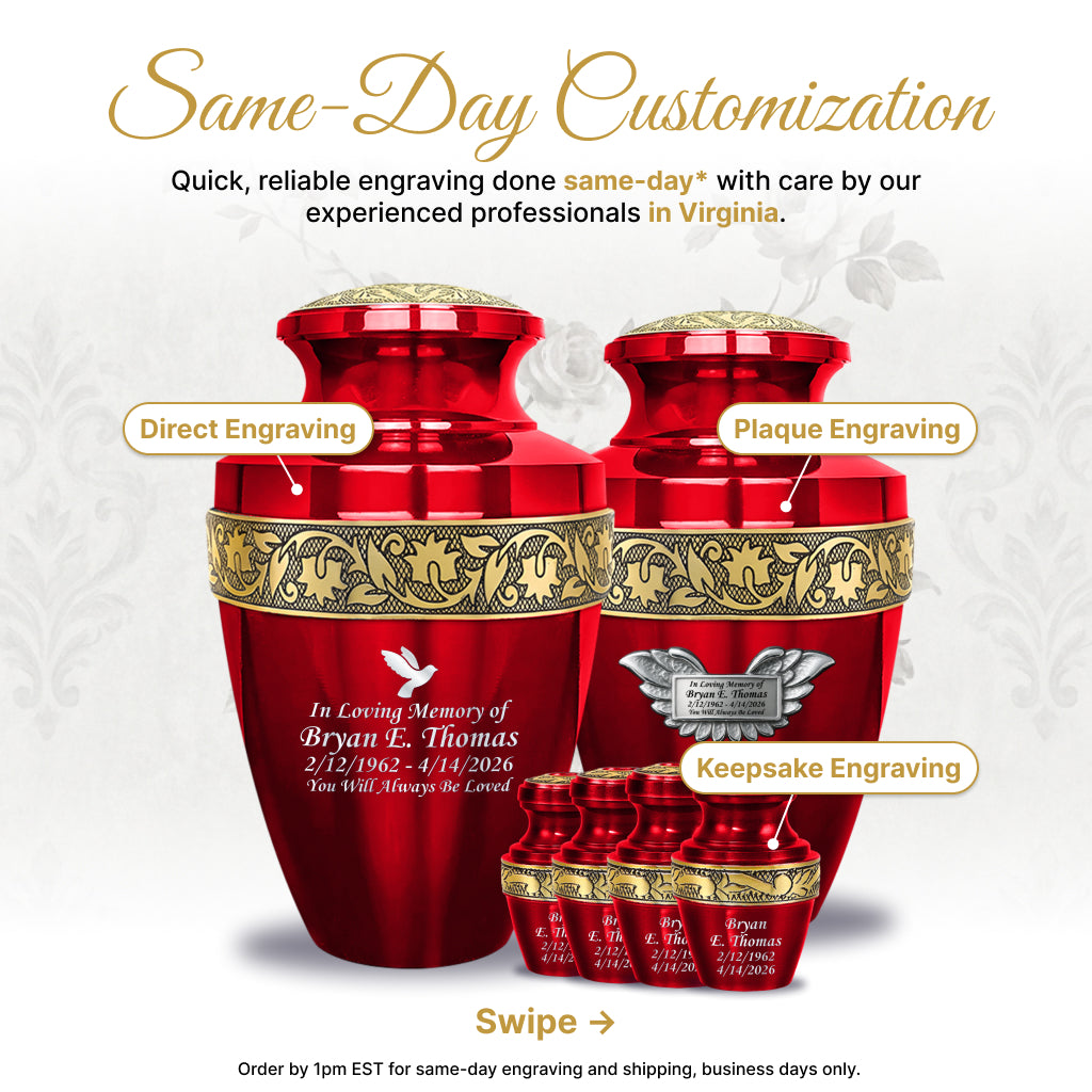 Engraved Grecian Cremation Urn