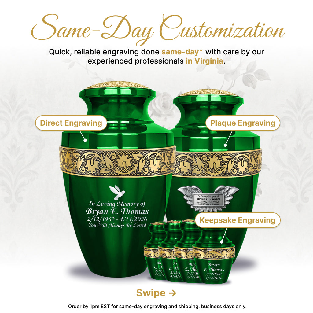 Engraved Grecian Cremation Urn