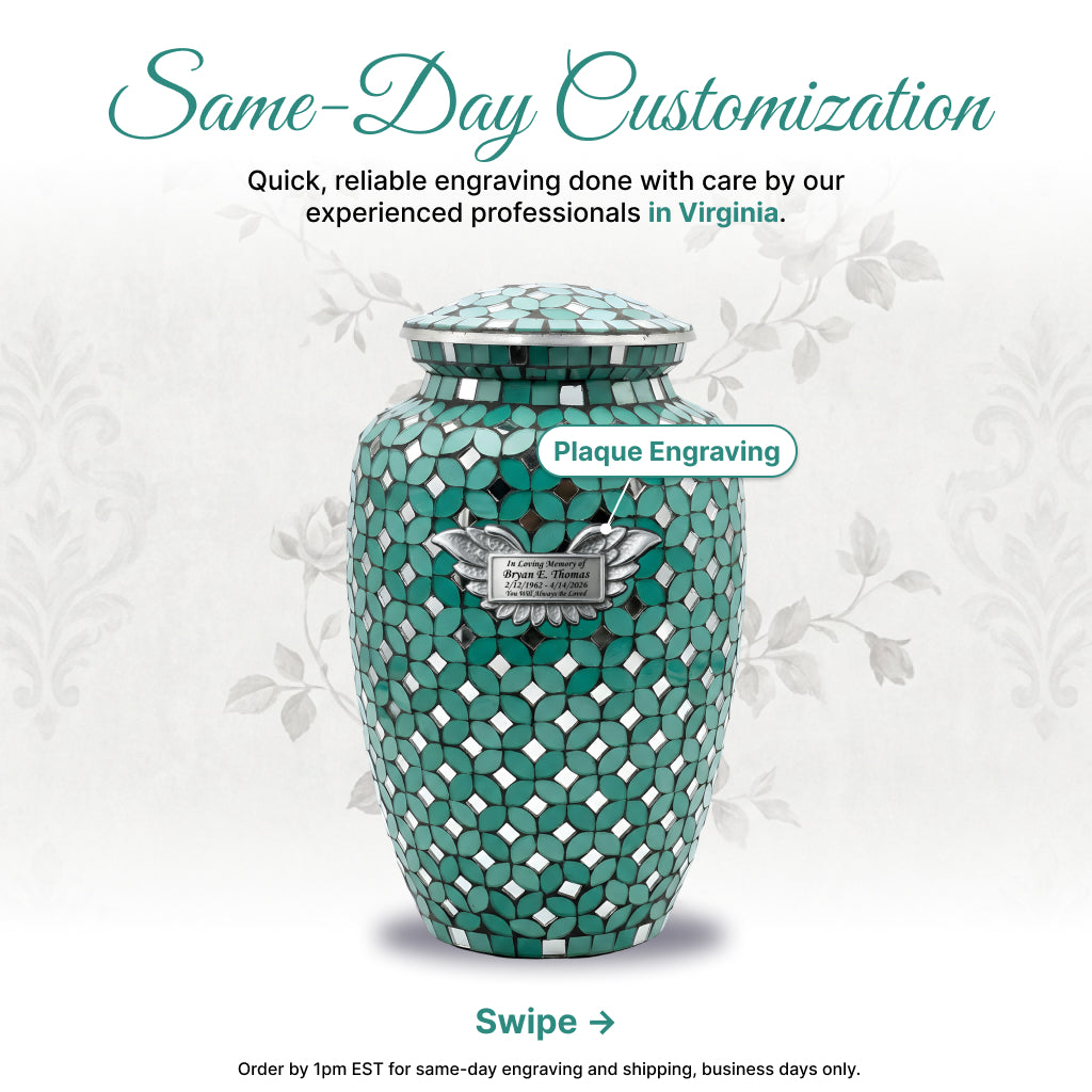 Elegant Mosaic Cremation Urn