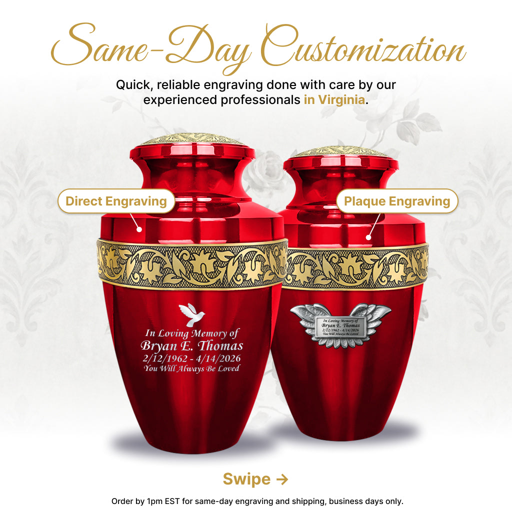 Engraved Grecian Cremation Urn