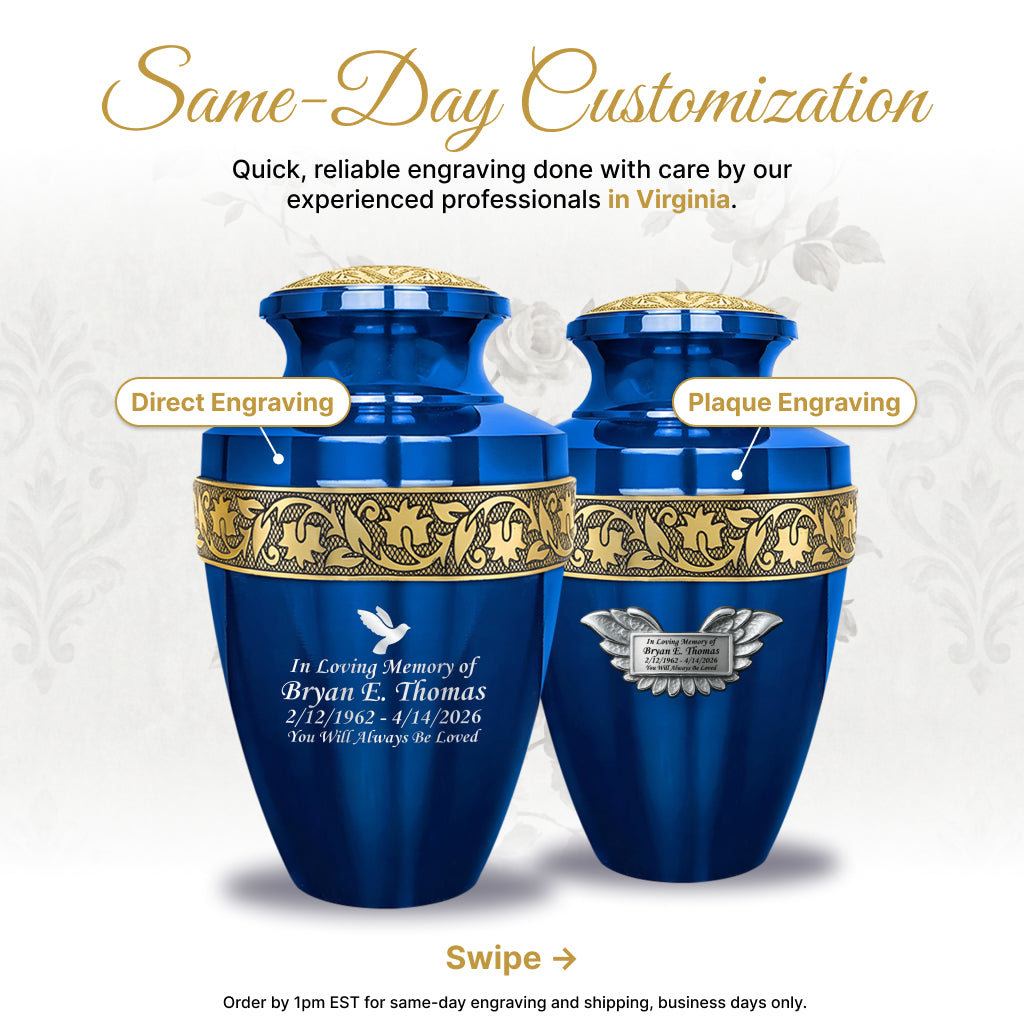 Engraved Grecian Cremation Urn