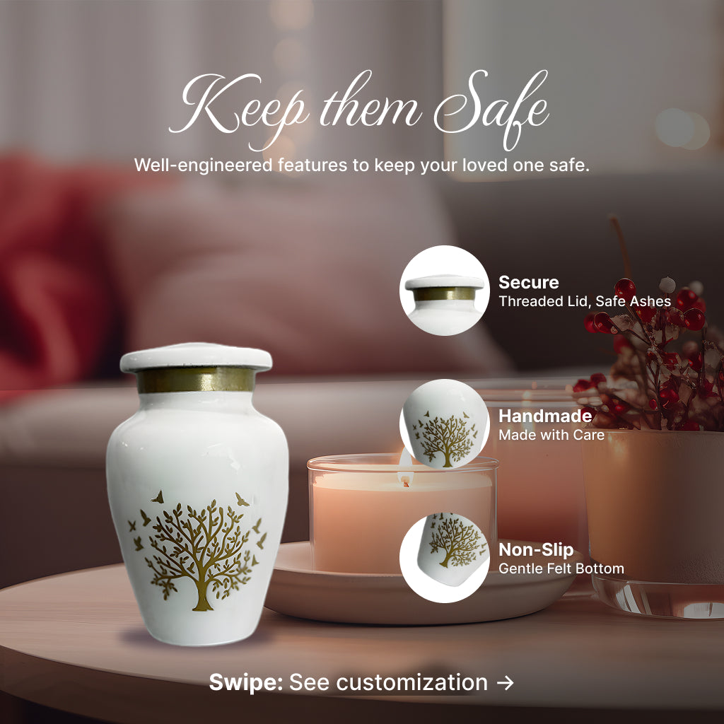 Ornate Tree of Life Motif Urn