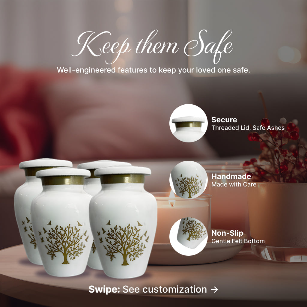 Ornate Tree of Life Motif Urn