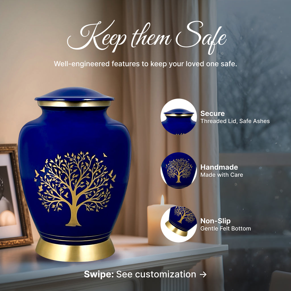 Ornate Tree of Life Motif Urn