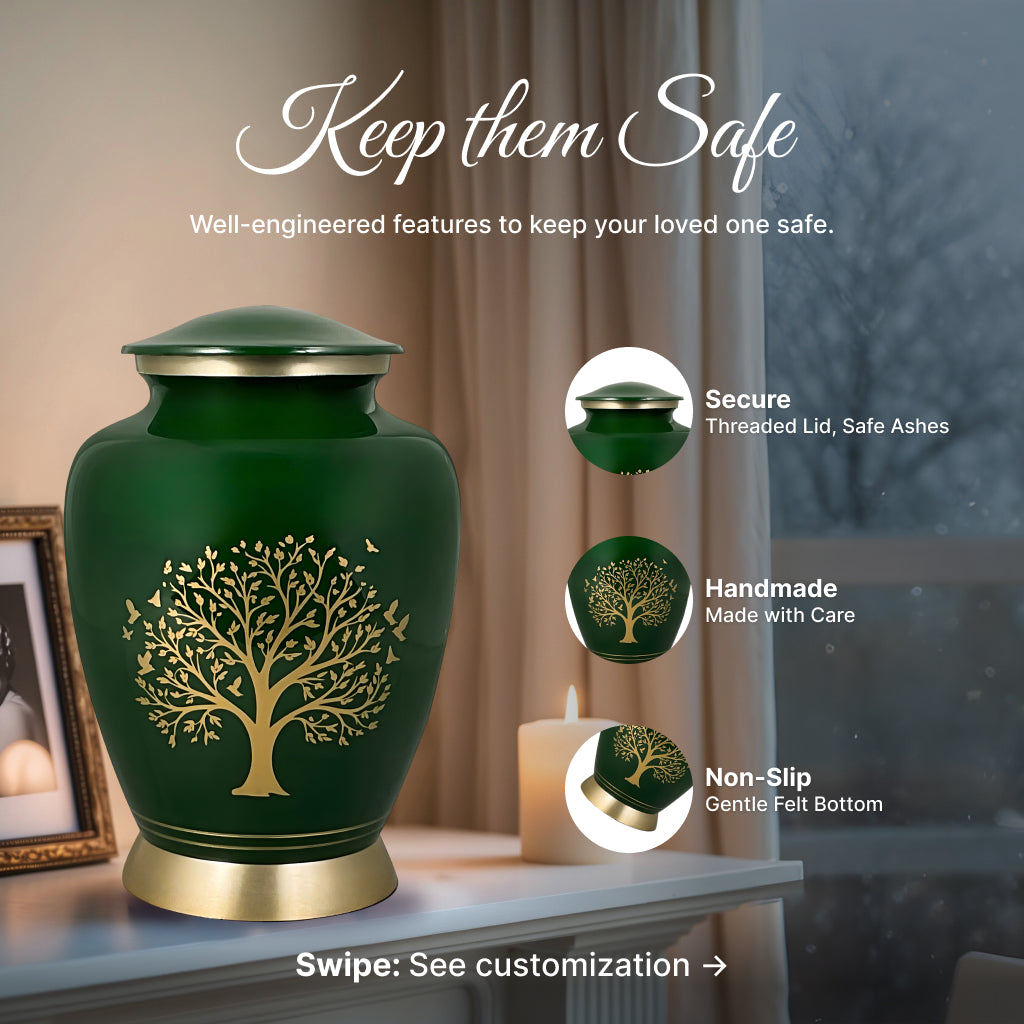 Ornate Tree of Life Motif Urn