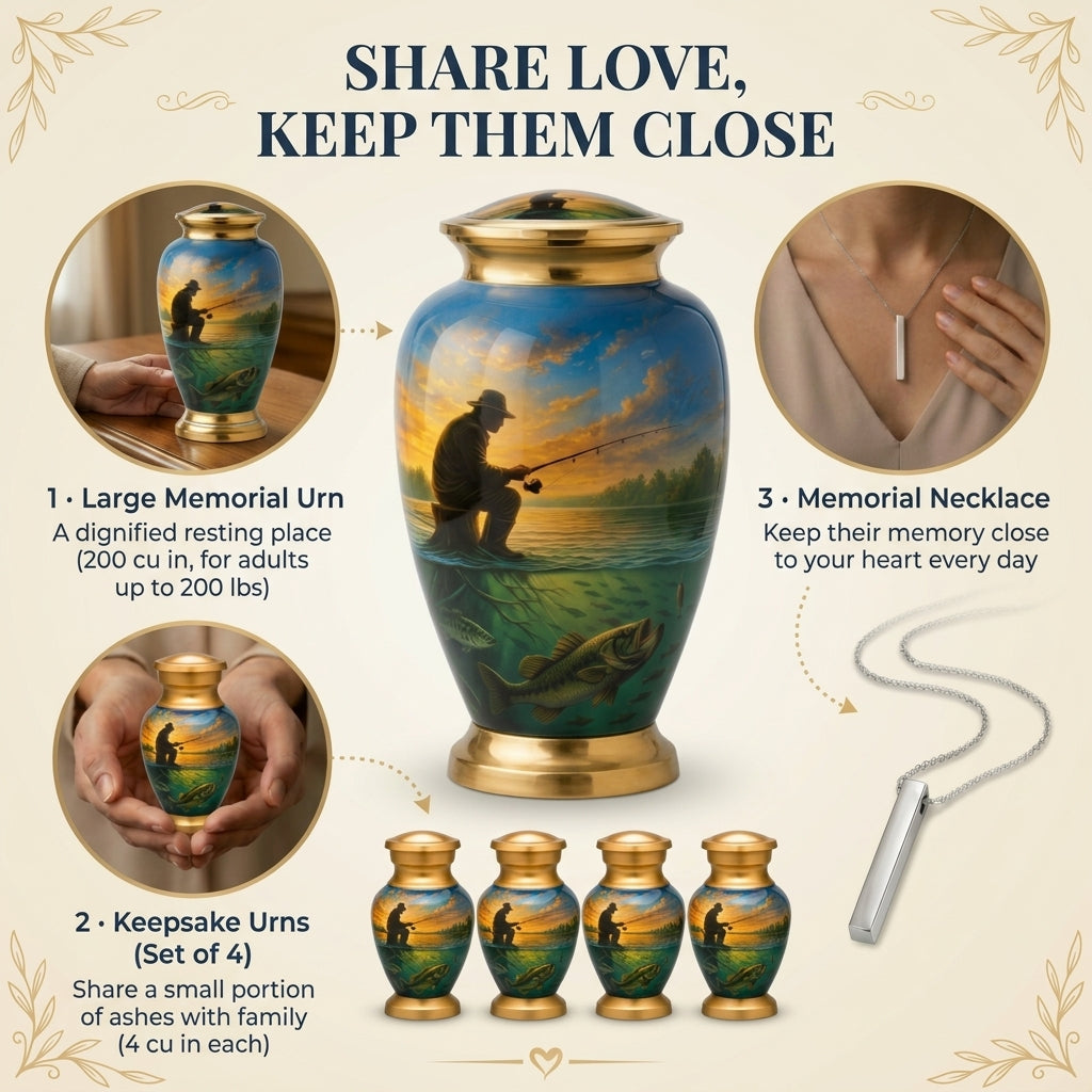 Fishing Image Urn