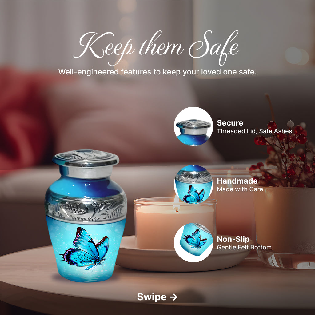 Butterfly Engraved Cremation Urn